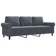 Vidaxl 3-Seater Sofa in Dark Grey Velvet