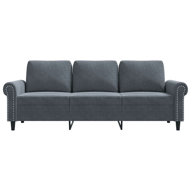 Vidaxl 3-Seater Sofa in Dark Grey Velvet