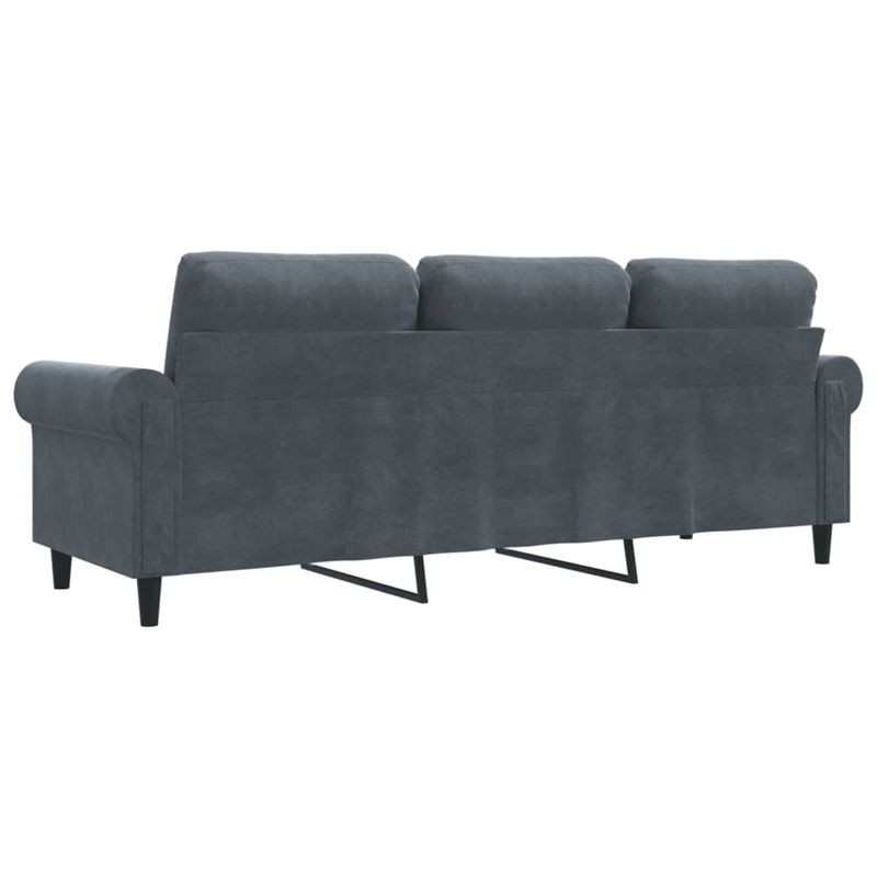Vidaxl 3-Seater Sofa in Dark Grey Velvet