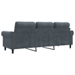 Vidaxl 3-Seater Sofa in Dark Grey Velvet