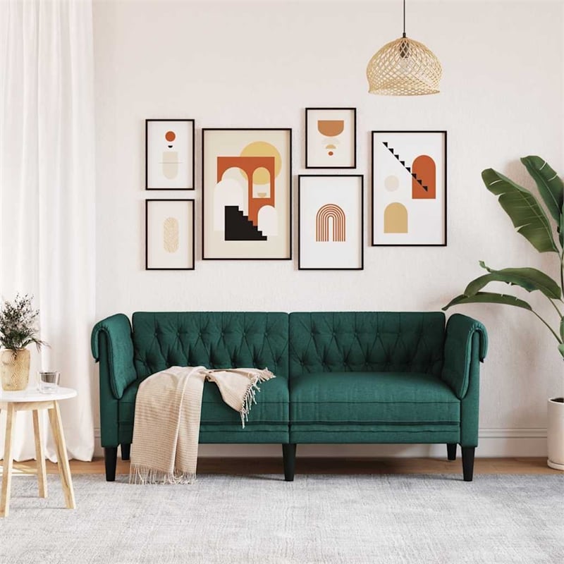 Vidaxl Chesterfield Sofa in Dark Green