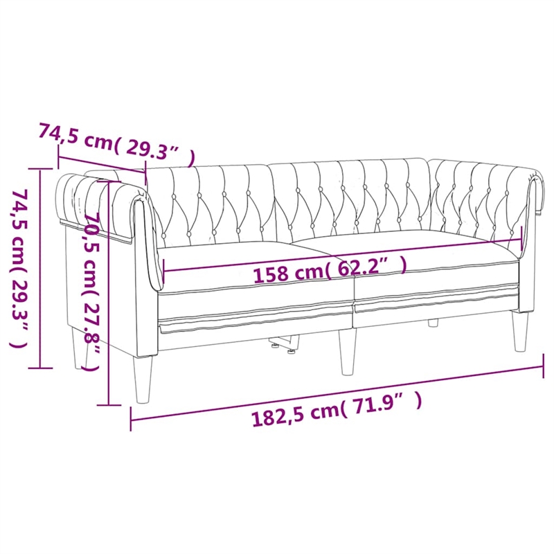 Vidaxl Chesterfield Sofa in Dark Green