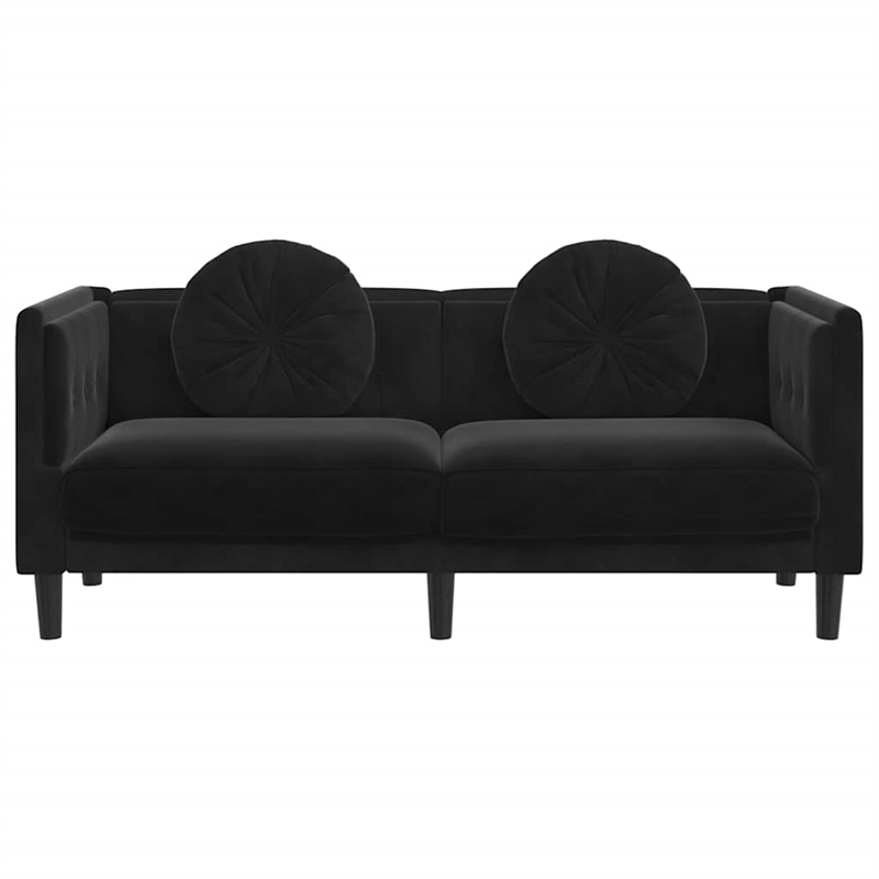 Vidaxl 2-Seater Sofa in Black Polyester Velvet