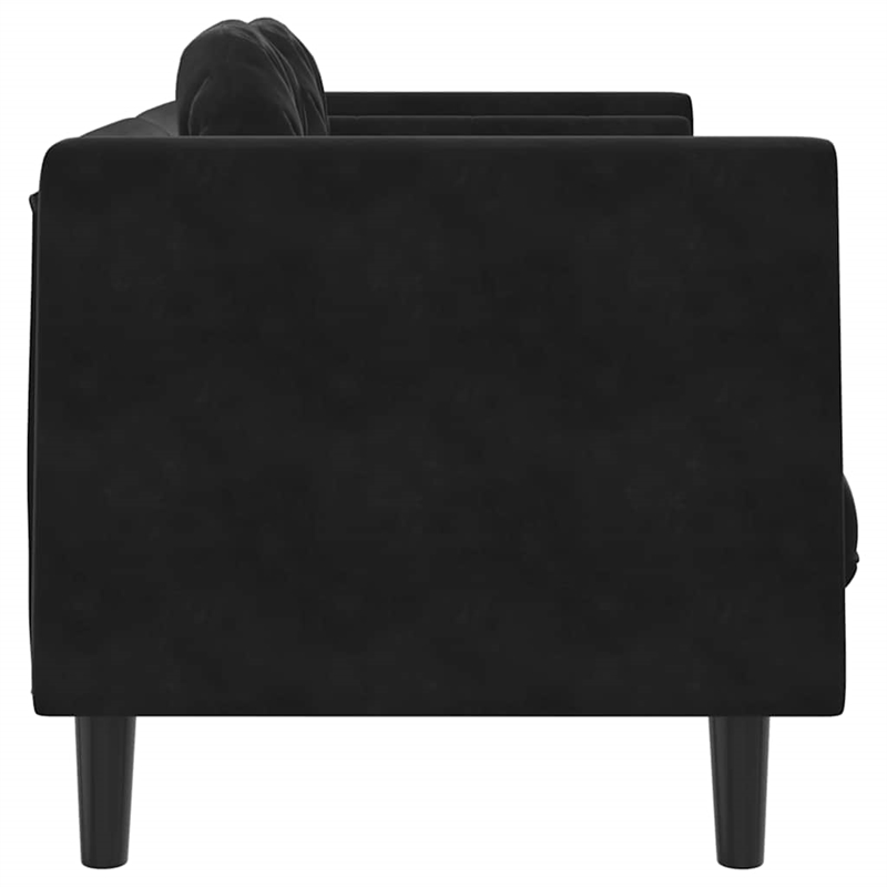 Vidaxl 2-Seater Sofa in Black Polyester Velvet