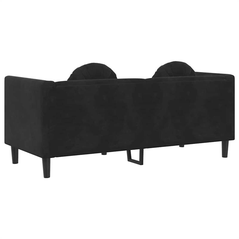 Vidaxl 2-Seater Sofa in Black Polyester Velvet