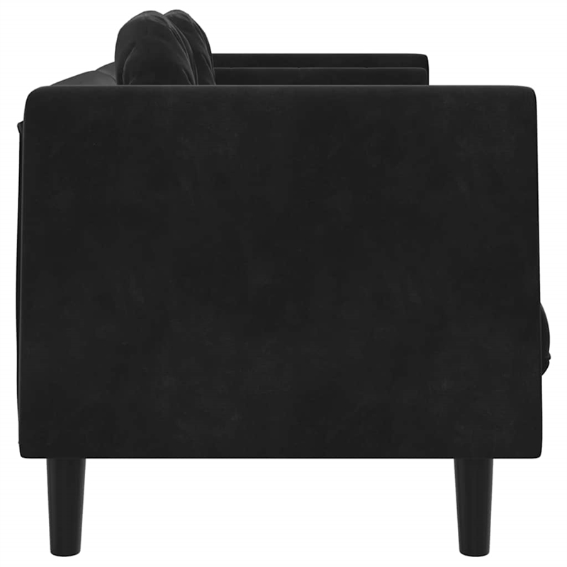 Vidaxl 3-Seater Sofa in Black Polyester Velvet