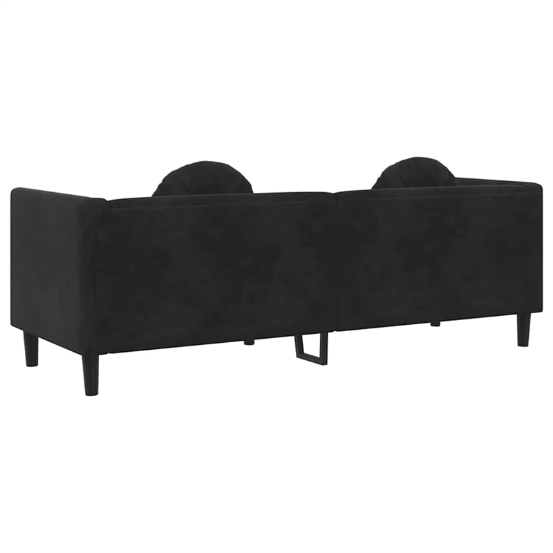 Vidaxl 3-Seater Sofa in Black Polyester Velvet