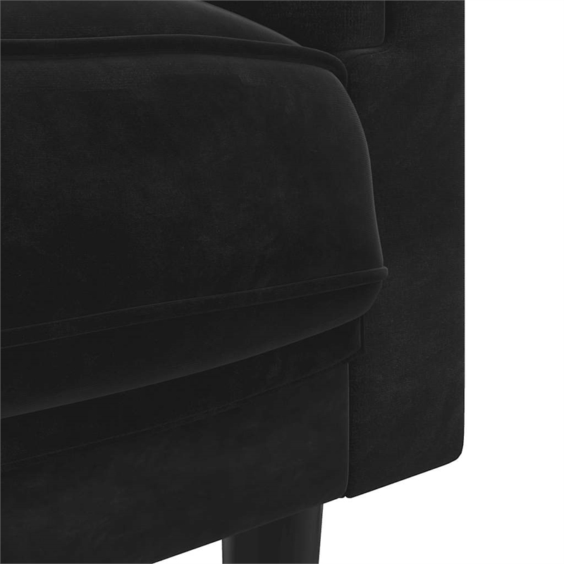 Vidaxl 3-Seater Sofa in Black Polyester Velvet