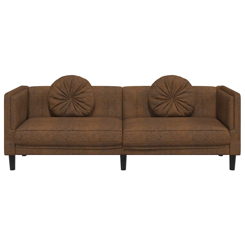 Vidaxl Sofa in Brown Faux Suede Leather