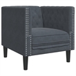 Vidaxl Chesterfield Single Sofa Chair in Dark Grey