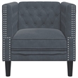 Vidaxl Chesterfield Single Sofa Chair in Dark Grey