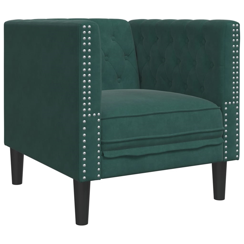 Vidaxl Chesterfield Single Sofa Chair in Dark Green
