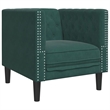 Vidaxl Chesterfield Single Sofa Chair in Dark Green
