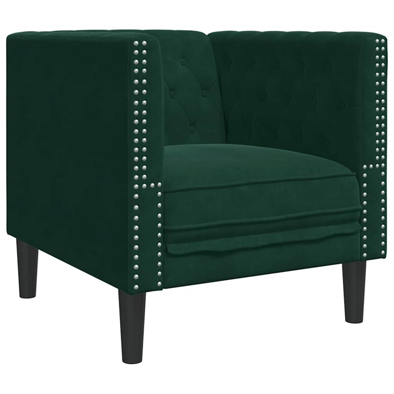 Vidaxl Chesterfield Single Sofa Chair in Dark Green