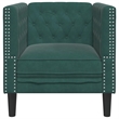 Vidaxl Chesterfield Single Sofa Chair in Dark Green