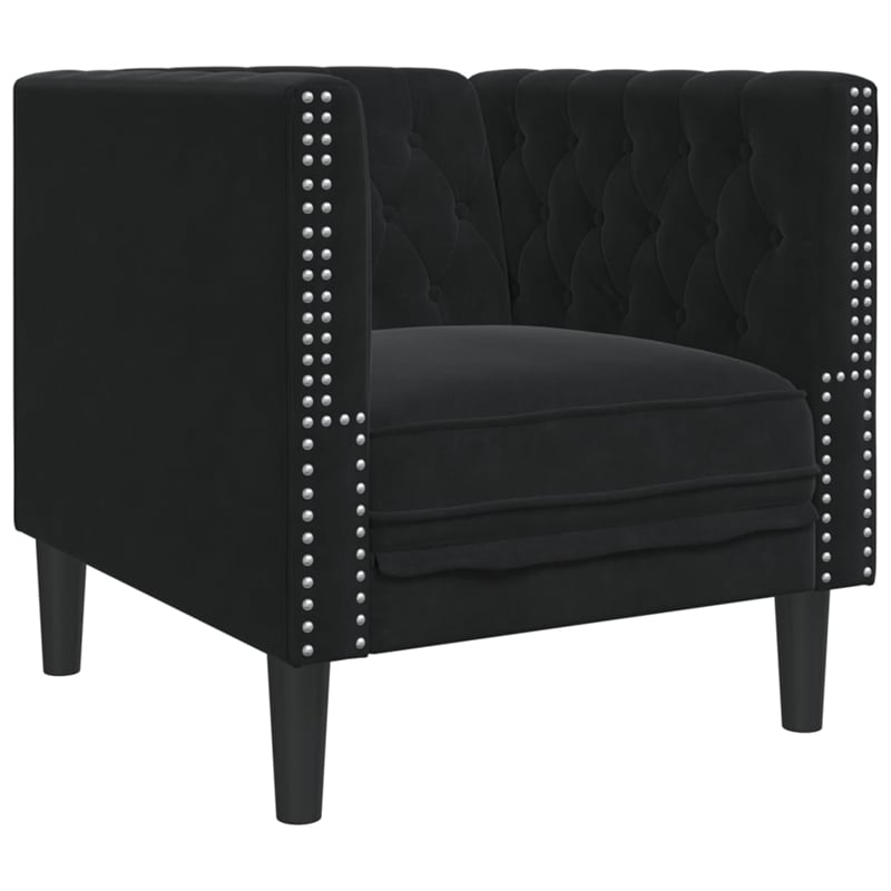 Vidaxl Chesterfield Single Sofa Chair in Black