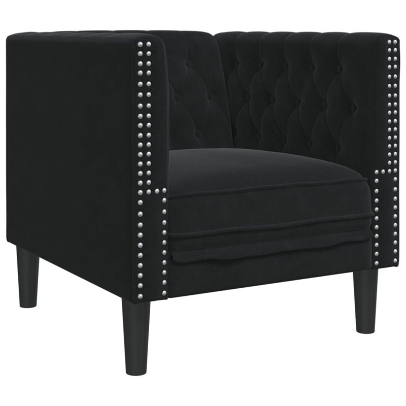 Vidaxl Chesterfield Single Sofa Chair in Black