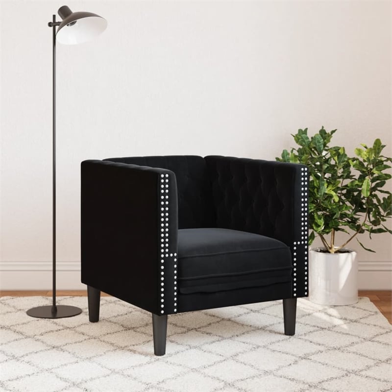 Vidaxl Chesterfield Single Sofa Chair in Black