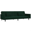 Vidaxl 2-Seater Sofa Bed in Dark Green Polyester Velvet