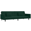 Vidaxl 2-Seater Sofa Bed in Dark Green Polyester Velvet