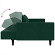 Vidaxl 2-Seater Sofa Bed in Dark Green Polyester Velvet