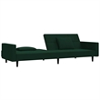 Vidaxl 2-Seater Sofa Bed in Dark Green Polyester Velvet