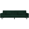 Vidaxl 2-Seater Sofa Bed in Dark Green Polyester Velvet