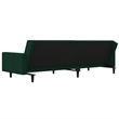 Vidaxl 2-Seater Sofa Bed in Dark Green Polyester Velvet