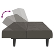 Vidaxl Sofa Bed in Dark Grey Polyester Velvet