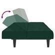Vidaxl Sofa Bed in Dark Green Polyester Velvet
