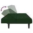 Vidaxl Sofa Bed in Dark Green Polyester Velvet