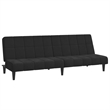 Vidaxl 2-Seater Sofa Bed in Black Polyester Velvet