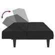 Vidaxl 2-Seater Sofa Bed in Black Polyester Velvet