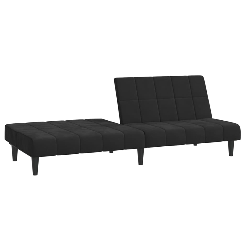 Vidaxl 2-Seater Sofa Bed in Black Polyester Velvet