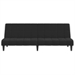 Vidaxl 2-Seater Sofa Bed in Black Polyester Velvet