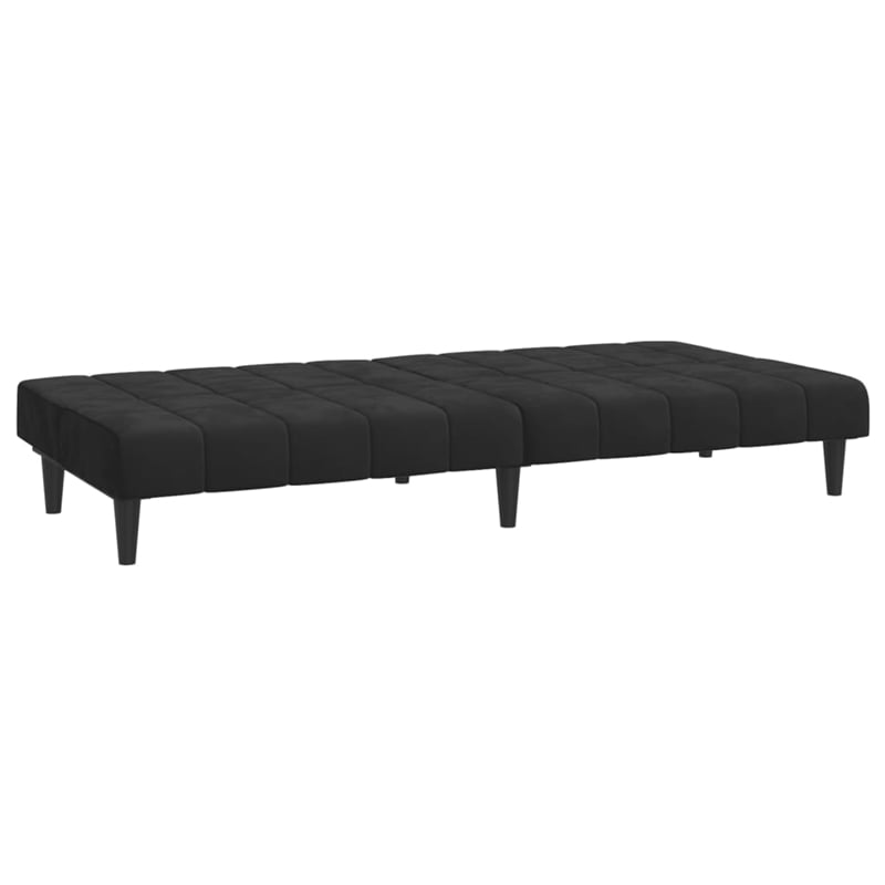 Vidaxl 2-Seater Sofa Bed in Black Polyester Velvet
