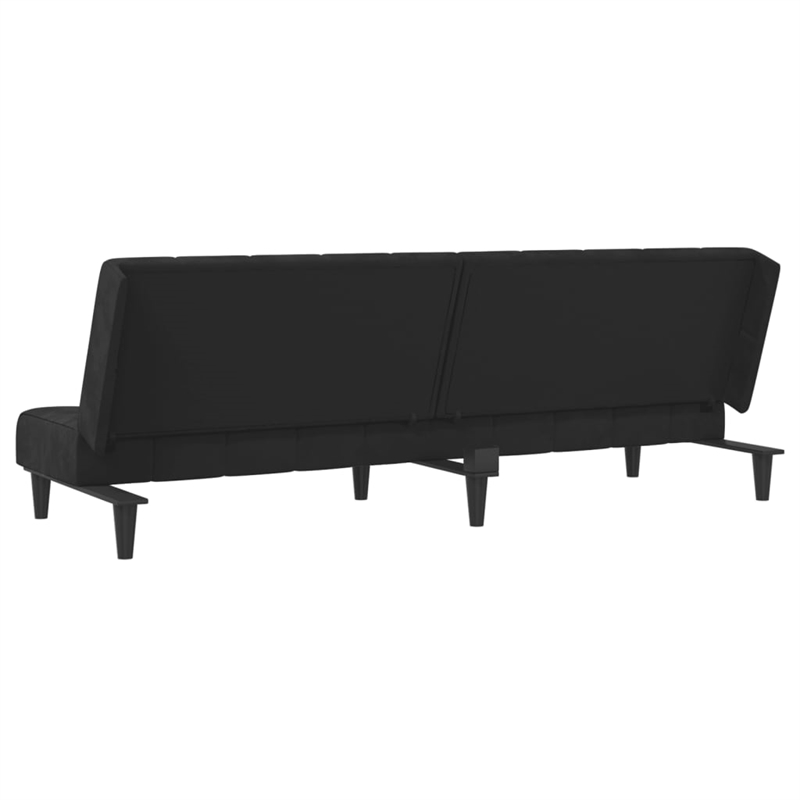 Vidaxl 2-Seater Sofa Bed in Black Polyester Velvet