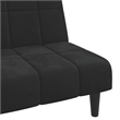 Vidaxl 2-Seater Sofa Bed in Black Polyester Velvet