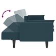 Vidaxl 2-Seater Sofa Bed in Blue Polyester Velvet