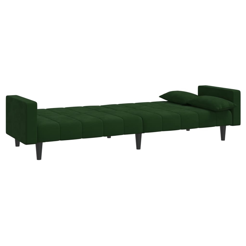Vidaxl 2-Seater Sofa Bed in Dark Green Velvet