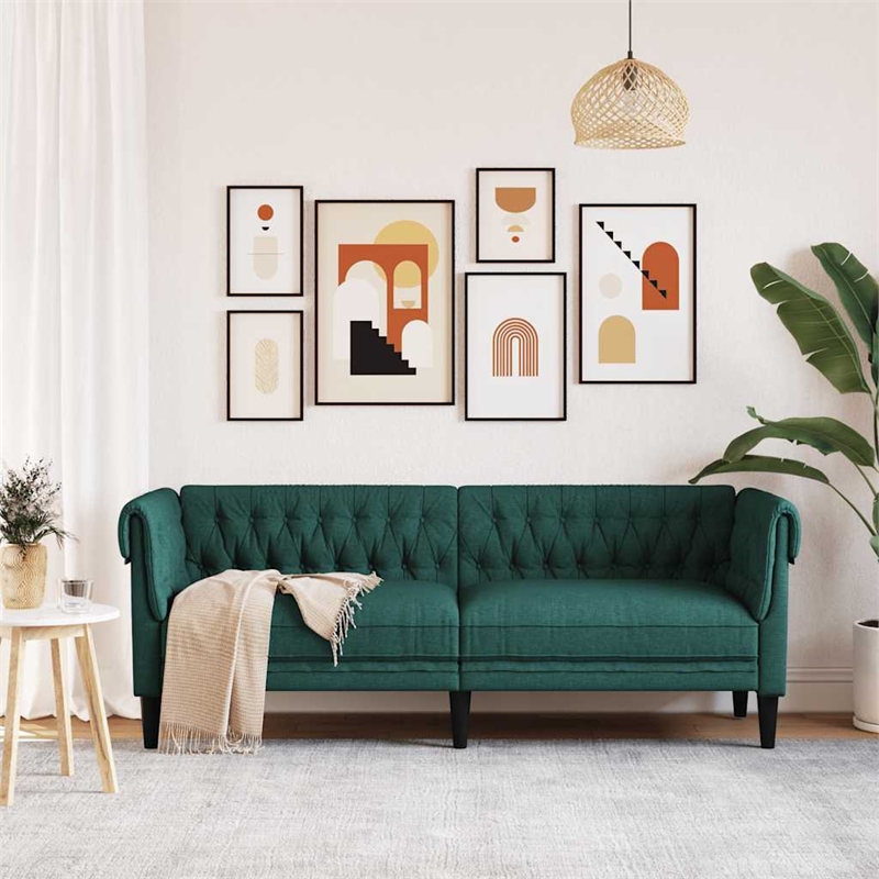 Vidaxl Chesterfield Sofa in Dark Green