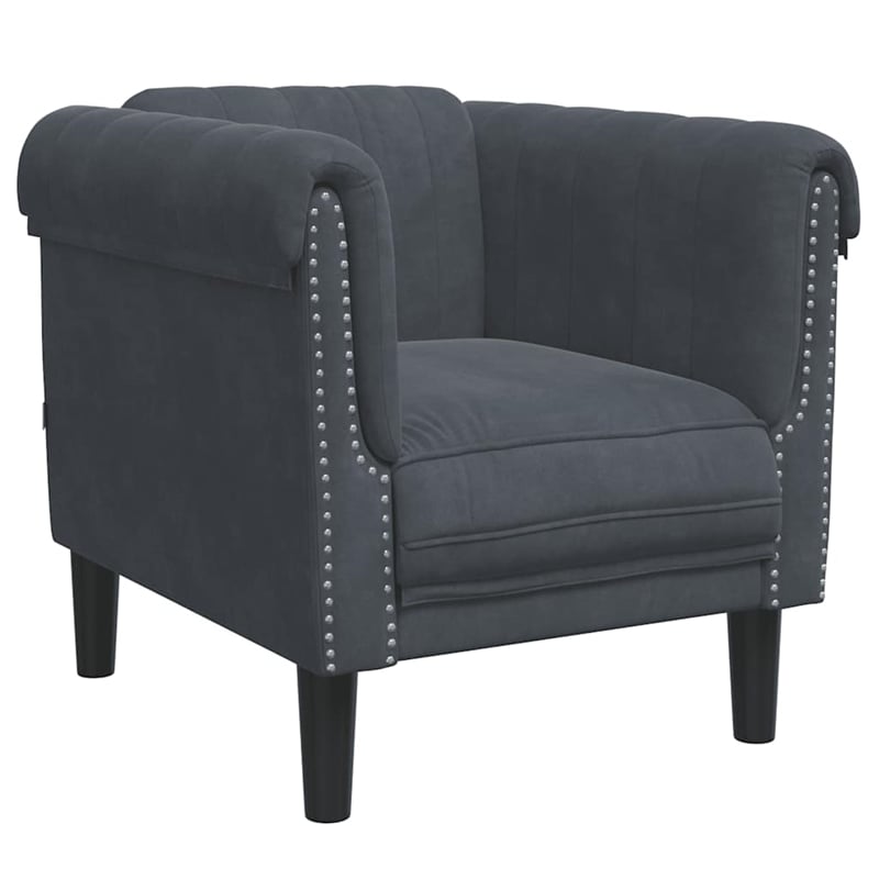 Vidaxl Single Sofa Chair in Dark Grey Velvet