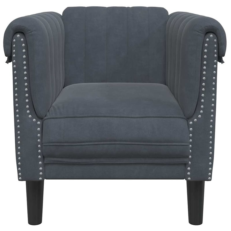 Vidaxl Single Sofa Chair in Dark Grey Velvet