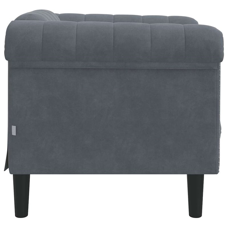 Vidaxl Single Sofa Chair in Dark Grey Velvet