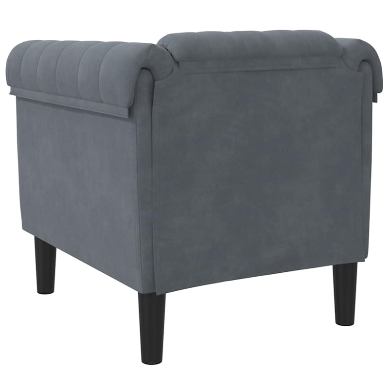 Vidaxl Single Sofa Chair in Dark Grey Velvet