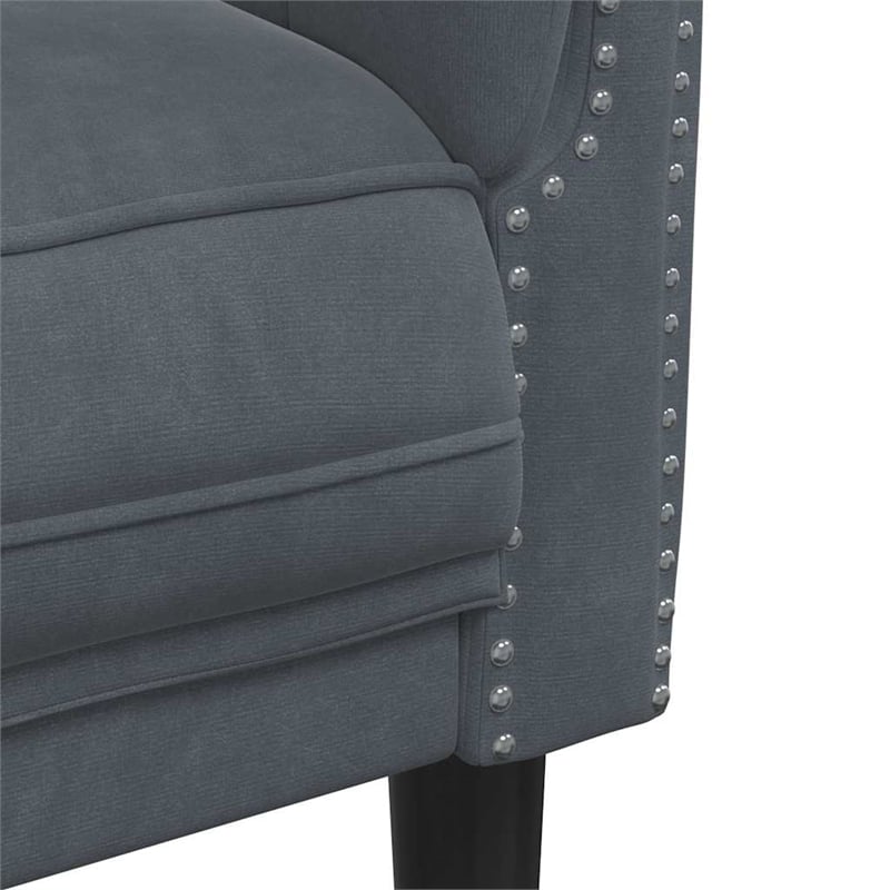 Vidaxl Single Sofa Chair in Dark Grey Velvet