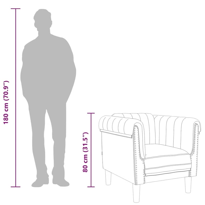 Vidaxl Single Sofa Chair in Dark Grey Velvet