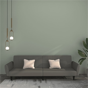 Vidaxl Sleeper Sofa Bed in Dark Gray Polyester
