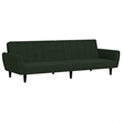 Vidaxl Sofa Bed in Dark Green Polyester Velvet