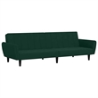 Vidaxl Sofa Bed in Dark Green Polyester Velvet